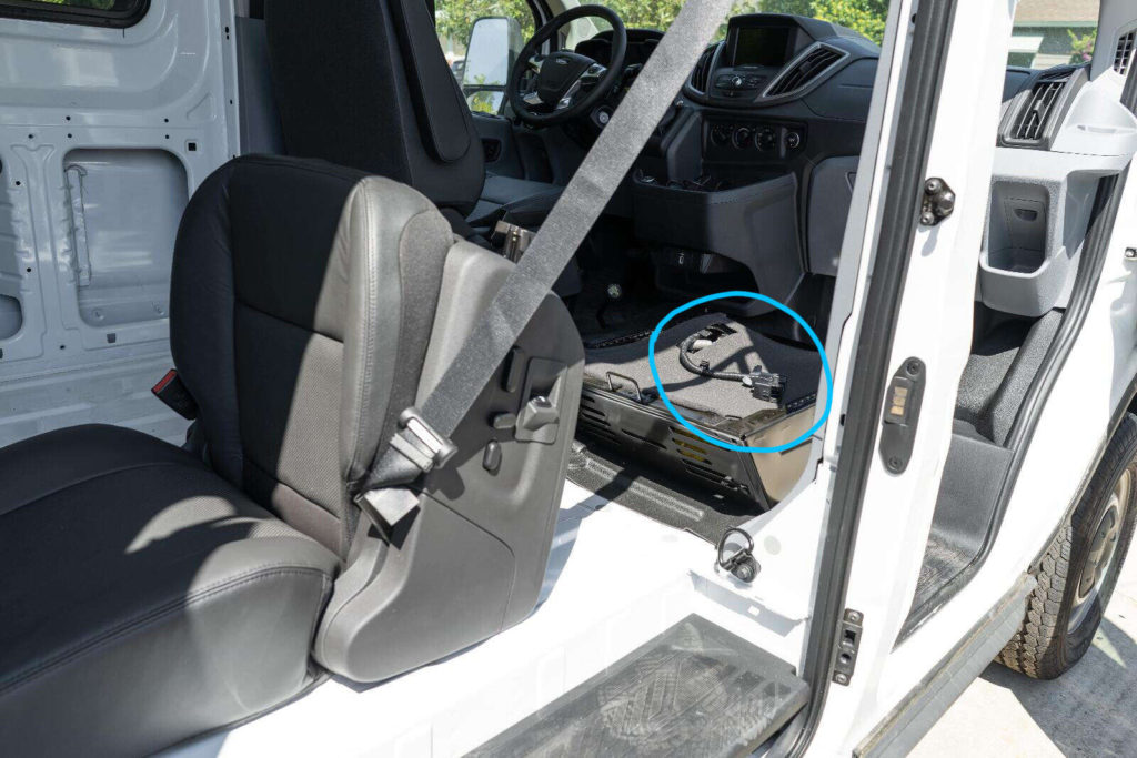 Ford Transit swivel seat installation, removing the seat and wiring harness