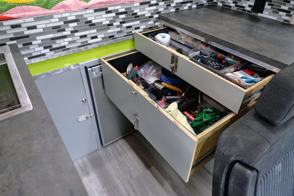 Camper van build drawers