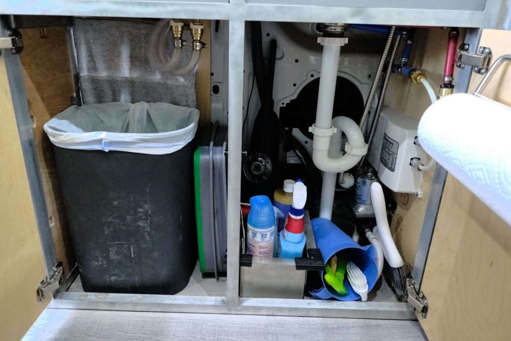 Ford Transit camper van build under-sink
