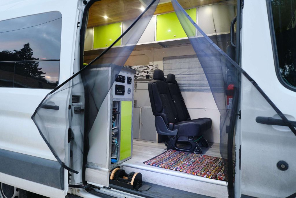Ford Transit camper van build side door