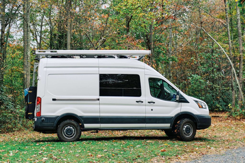 Ford Transit camper van build sideview