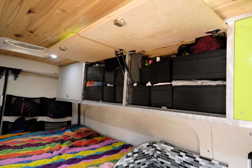 Ford Transit camper van build cabinets