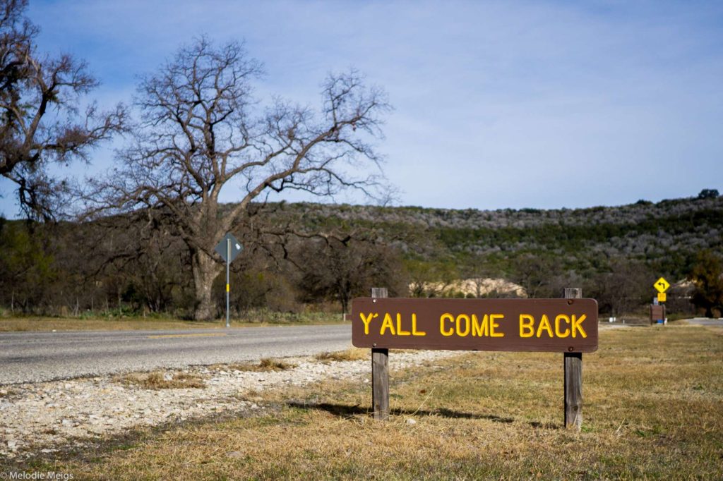 big bend national park y'all come back sign