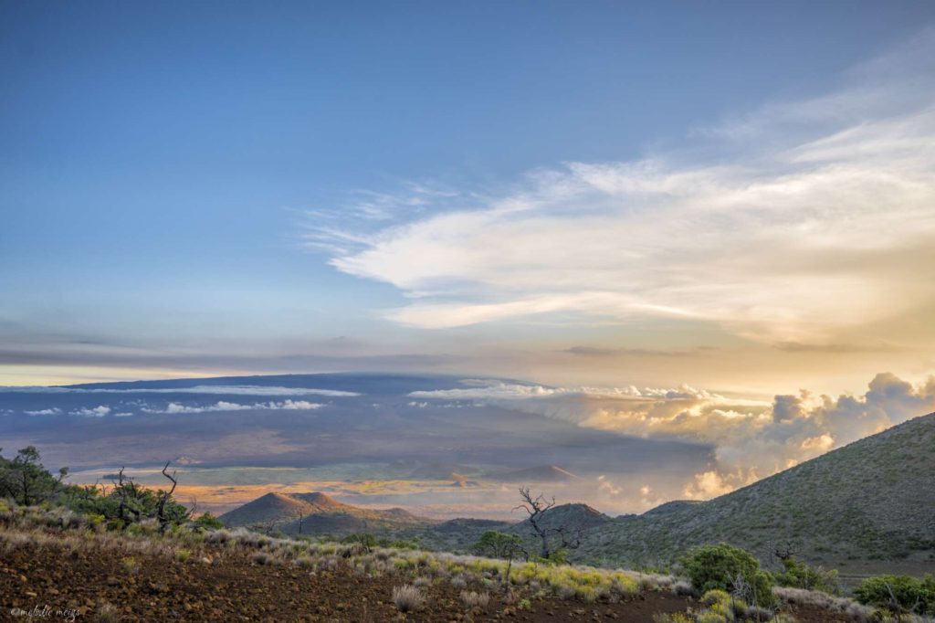 mauna kea at sunset big island hawaii