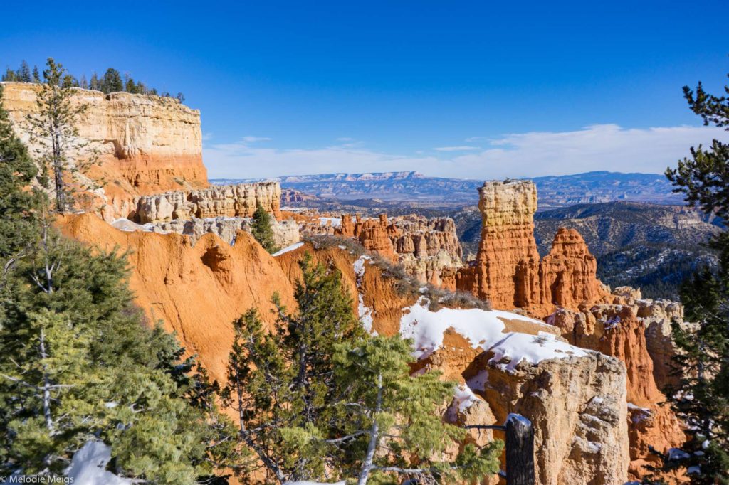 bryce canyon national park overlook in winter