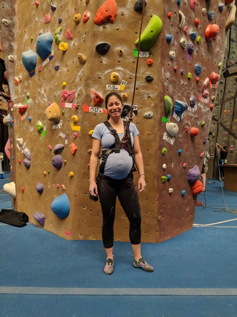 climbing pregnant toproping