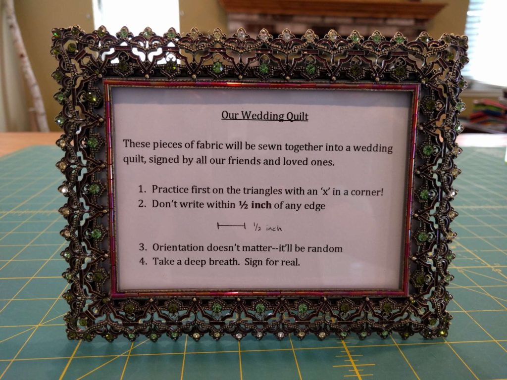diy guestbook wedding quilt instructions