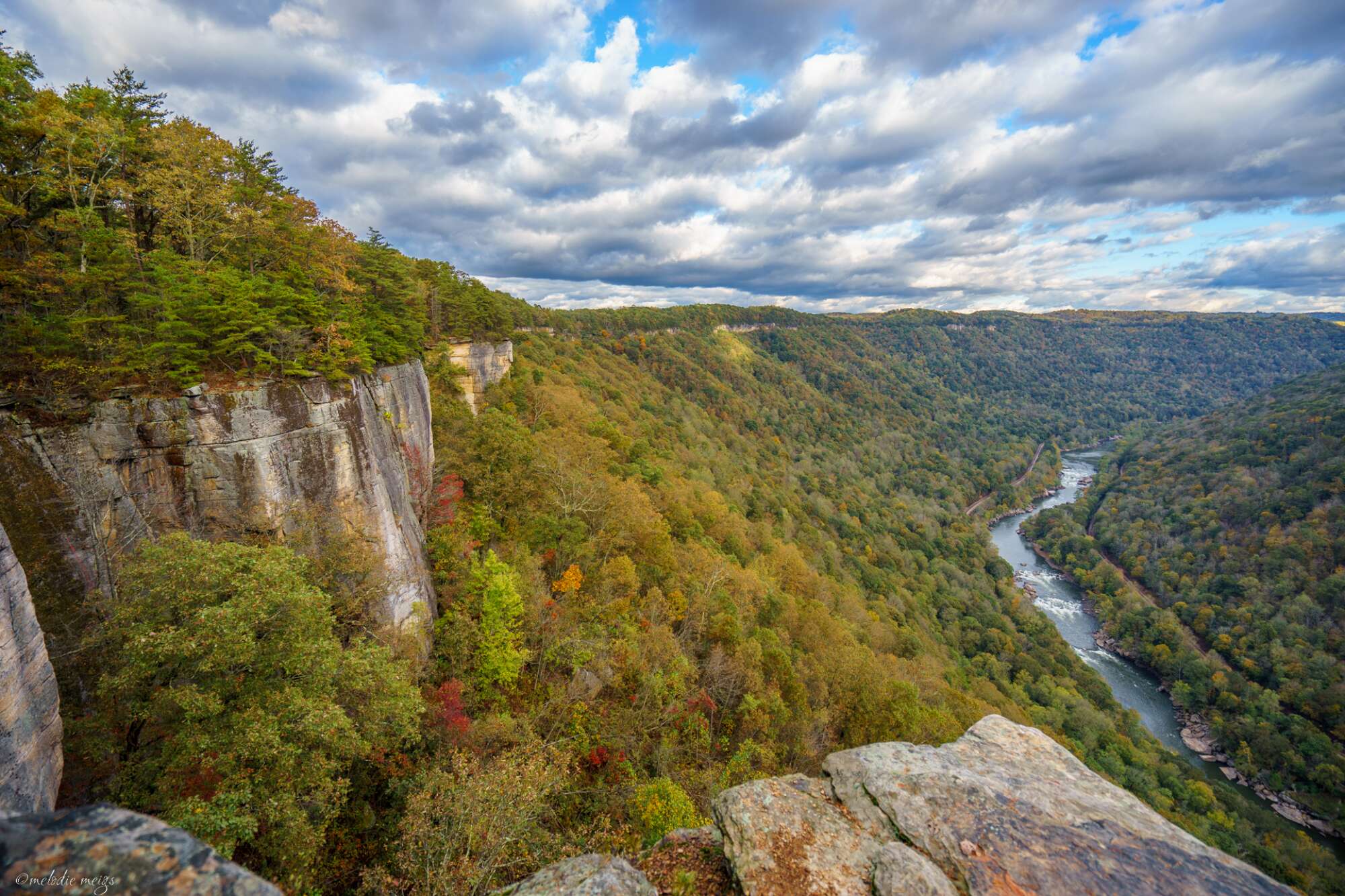 New River Gorge climbing view of endless wall