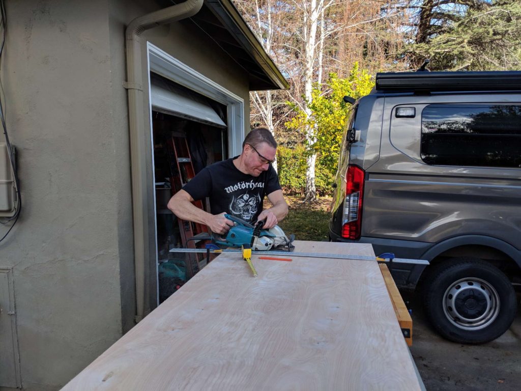 sliding barn door closet cutting plywood