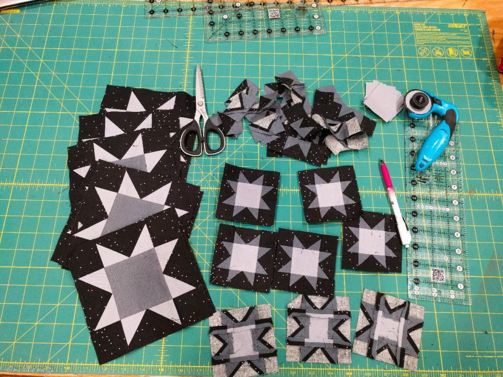 summer star sampler quilt cutting